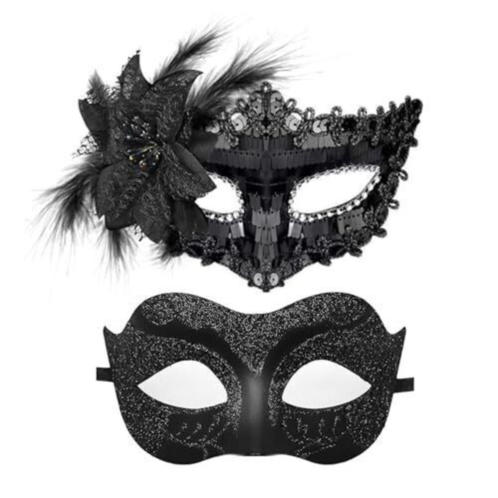 2591 Masquerade Mask Couple Venetian Masks for Halloween Carnival Costume